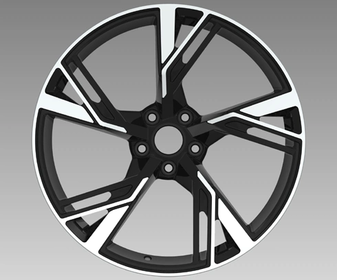 Roues forgées de luxe monobloc à rayons décalés noirs de conception personnalisée pour jantes en alliage d'aluminium de voiture de tourisme